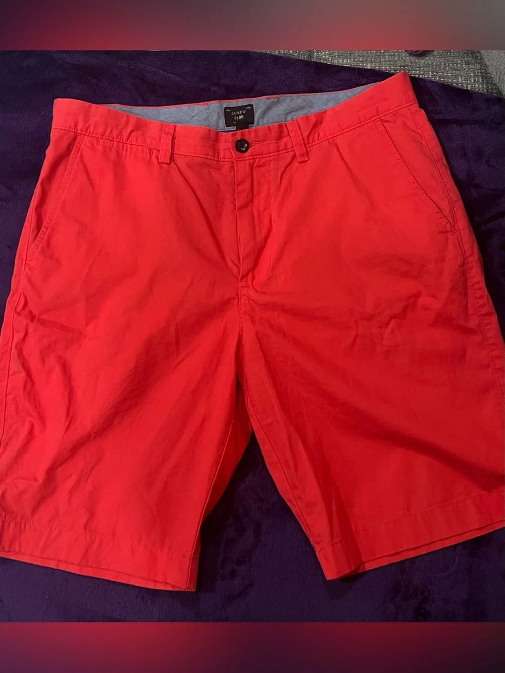 J. Crew Red Flat-Front Cotton Shorts